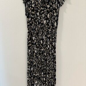 Knox Rose Black and Gold Floral Dress